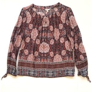 Lucky Brand Tapestry Print Boho Top Women’s Size L